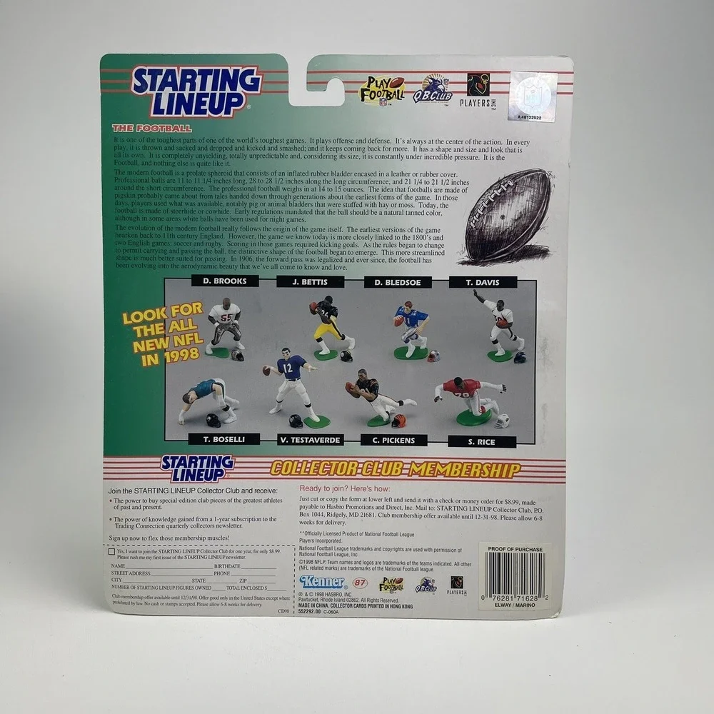1998 NFL Starting Lineup Classic Doubles John Elway Dan Marino Kenner Figure